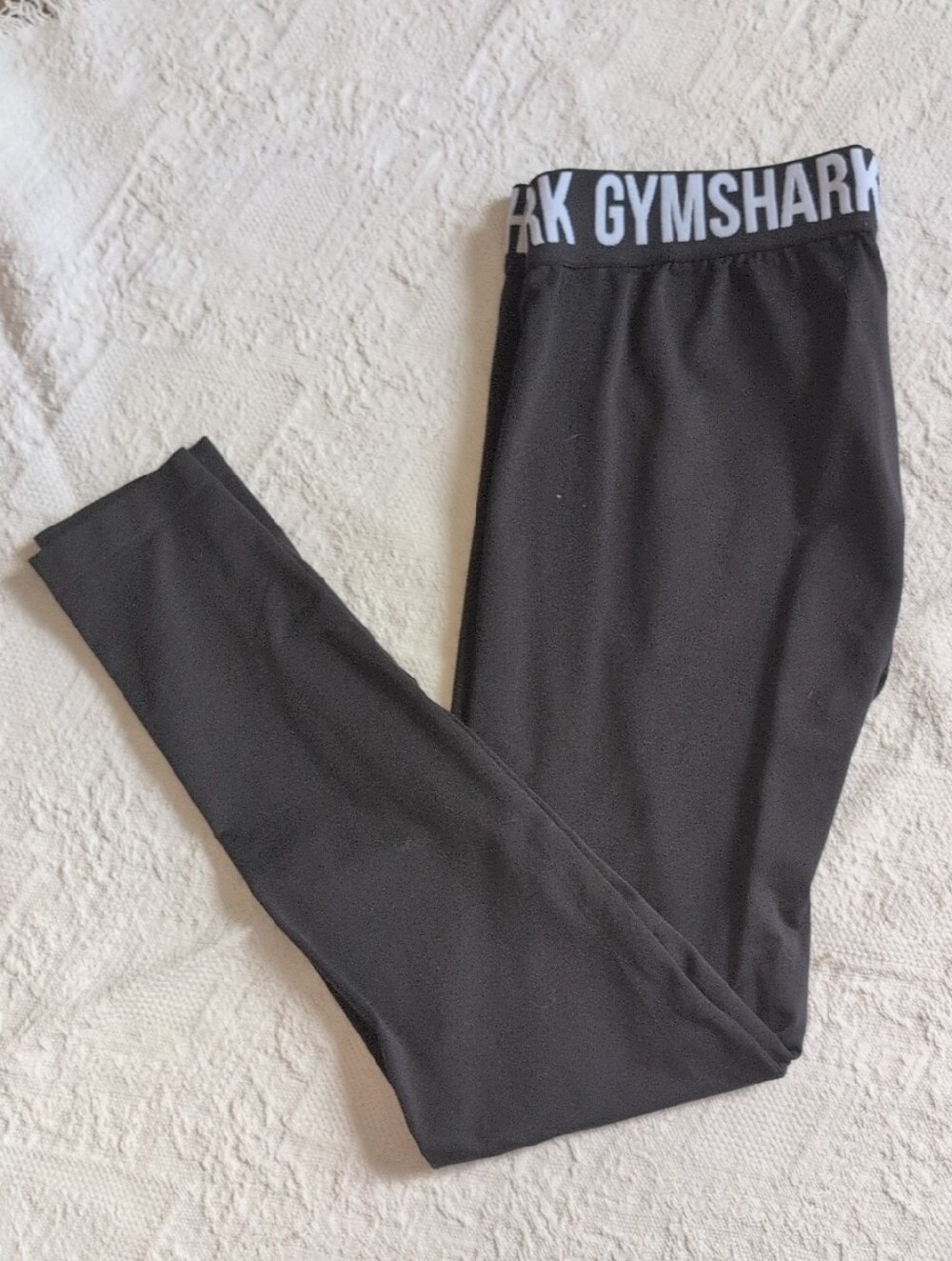 Black Gymshark Leggings With Elastic Waistband Logo